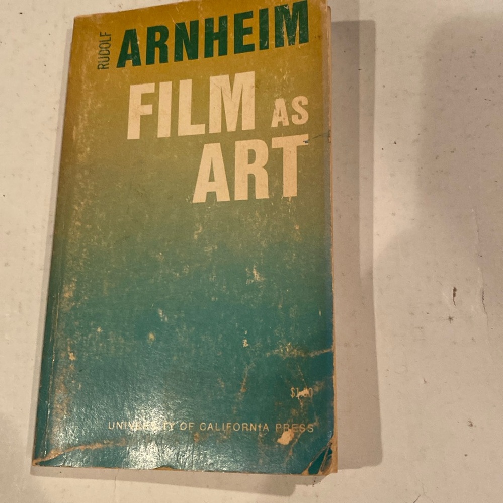 “Film as Art” by Rudolf Arnheim, 1966 Paperback